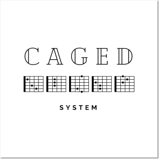 Caged System Guitar Chords Light Theme Posters and Art